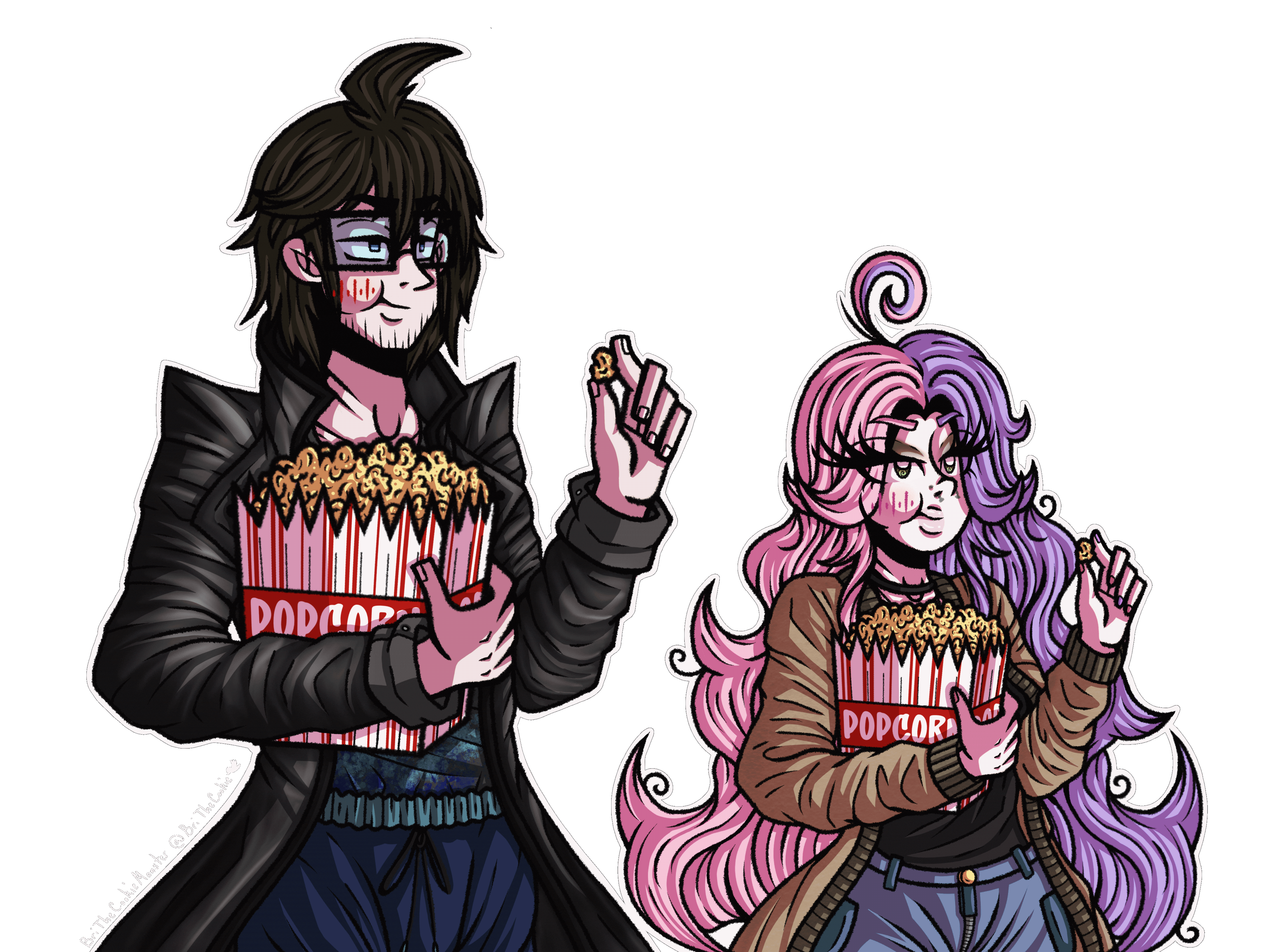 Alenna and Aaron Popcorn Munching Animation [Gif Animation]